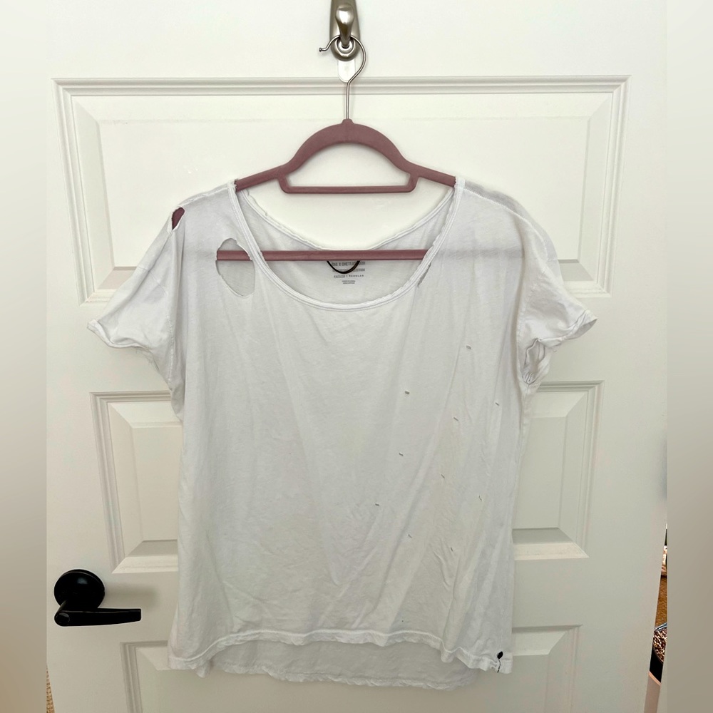 One teaspoon distressed scoop neck tee